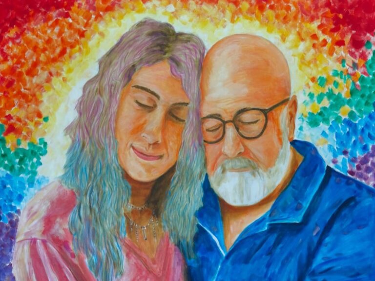 Um pai pintou o próprio processo de aceitação para entender a transição da filha. O resultado vira exposição em Florianópolis